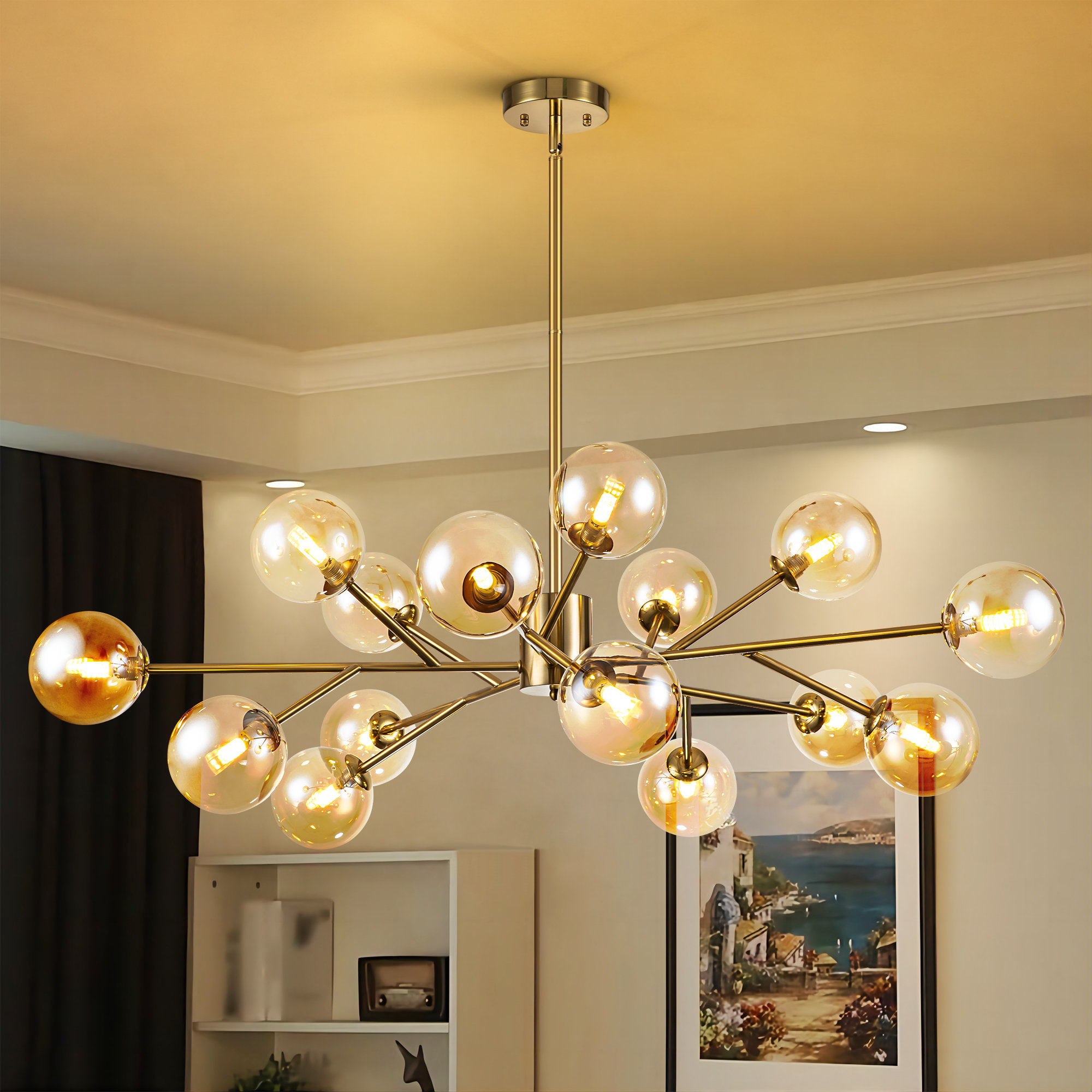 Wade Logan® Burness 15 - Light Sputnik Modern Linear Chandelier